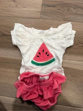 White and Pink Watermelon Kids Matching Set - Brand: oh baby?